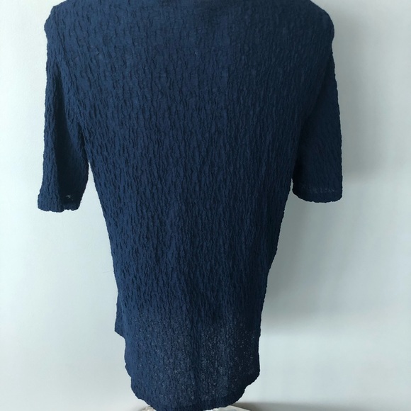 Chico’s Navy Crepe Tunic w/ flattering 3/4 sleeve - Picture 5 of 7